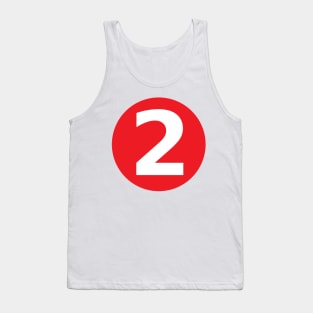 Number 2 Big Red Dot Letters & Numbers Tank Top